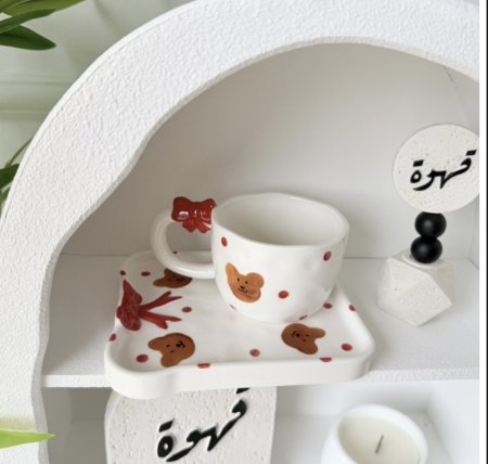 مج هاند ميد فيونكة احمر ودب
