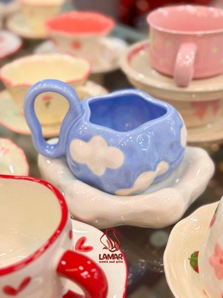 مج الغيمة هاند ميد مع صحن