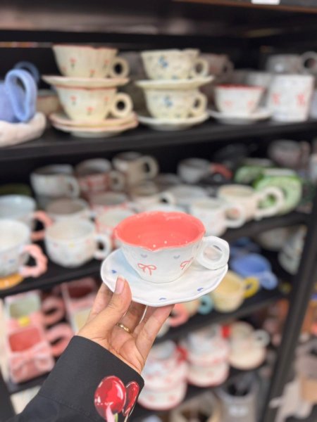 كوب هاند ميد فيونكة مع قلوب